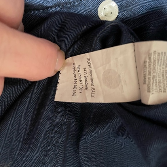 Vince Camuto Button up Dress Shirt Blue - Size 15.5 Slim Fit - Shimmer to Fabric - Picture 10 of 10